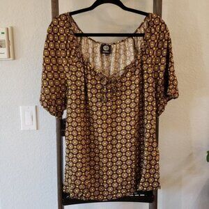 ⭐️ Bobeau Blouse Women's Short Sleeve Top size L
